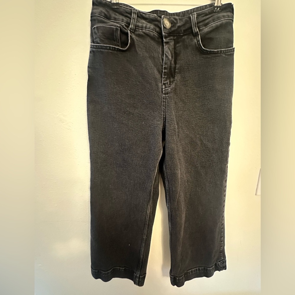 Pilcro Charcoal Denim Jeans wide leg high‎ rise size 30 inch waist